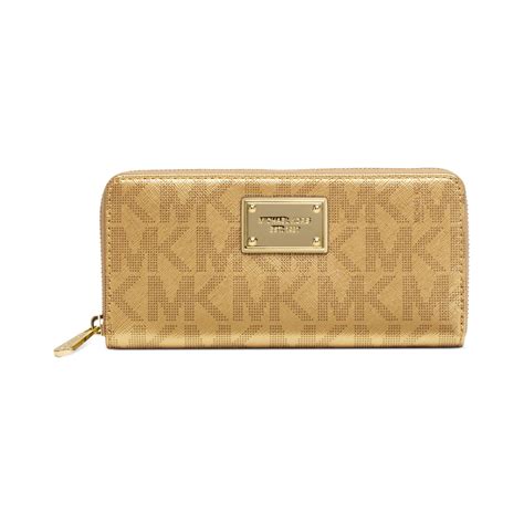 michael michael kors signature zip-around wallet|Michael Kors phone wallet crossbody.